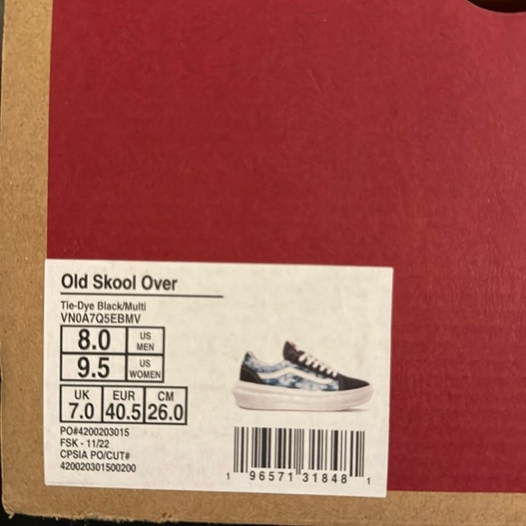 NEW Vans Old Skool Over Tie Dye Blue Black Platform Women’s Size 9.5 - Picture 8 of 8